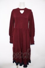 画像1: axes femme / チョーカー風ニットワンピース F ワイン Y-26-09-30-090-AX-OP-SZ-ZY (1)