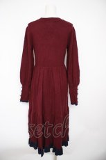画像2: axes femme / チョーカー風ニットワンピース F ワイン Y-26-09-30-090-AX-OP-SZ-ZY (2)