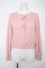 画像1: m petit by misako / AM*ハート透かしニットカーディガン L ピンク Y-26-09-30-010-LO-TO-SZ-ZY (1)