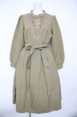 画像1: axes femme / ナポレオン風ハイネックワンピース M グリーン Y-26-09-30-104-AX-OP-SZ-ZY (1)