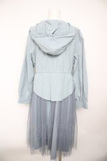 画像2: axes femme POETIQUE / チュール使いロングパーカー M サックス Y-26-09-30-111-AX-OP-SZ-ZY (2)