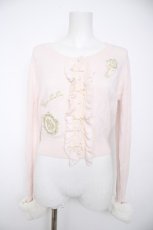 画像1: LIZ LISA / 袖ファー刺繍入りカーディガン 0 ピンク Y-26-09-30-025-LO-TO-SZ-ZY (1)