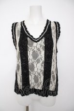 画像1: axes femme / レーシーチルデンニットベスト  黒 Y-26-09-30-031-AX-TO-SZ-ZY (1)