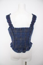 画像2: axes femme / タータンチェック編上ビスチェ  紺 Y-26-09-30-033-AX-TO-SZ-ZY (2)
