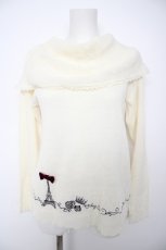 画像1: axes femme / 刺繍入りニット  生成り Y-26-09-30-038-AX-TO-SZ-ZY (1)