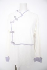 画像1: axes femme / チャイナボタンリブトップス  白 Y-26-09-30-039-AX-TO-SZ-ZY (1)