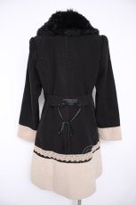 画像2: axes femme / バイカラーAコート  黒ｘオフ Y-26-10-03-042-AX-CO-AS-ZY (2)