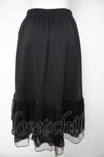 画像2: axes femme / 繊細レースミディ丈ペチスカート M 黒 Y-26-10-03-066-AX-SK-SZ-ZY (2)