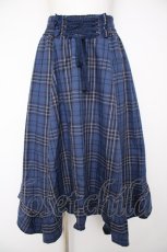 画像1: axes femme / タータンチェックイレヘムスカート  紺 Y-26-10-03-069-AX-SK-SZ-ZY (1)