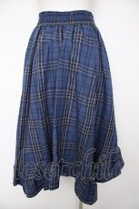 画像2: axes femme / タータンチェックイレヘムスカート  紺 Y-26-10-03-069-AX-SK-SZ-ZY (2)