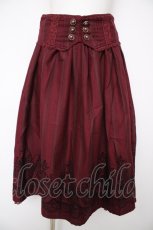 画像1: axes femme / ベルト付レジメミディスカート  ワイン Y-26-10-03-071-AX-SK-AS-ZY (1)