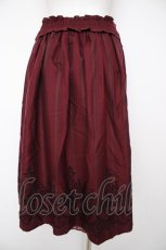画像2: axes femme / ベルト付レジメミディスカート  ワイン Y-26-10-03-071-AX-SK-AS-ZY (2)