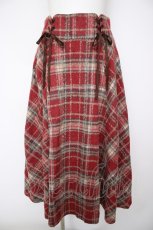 画像1: axes femme / レースアップ起毛チェックスカート F ワイン Y-26-10-03-075-AX-SK-SZ-ZY (1)