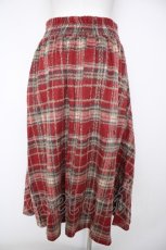 画像2: axes femme / レースアップ起毛チェックスカート F ワイン Y-26-10-03-075-AX-SK-SZ-ZY (2)