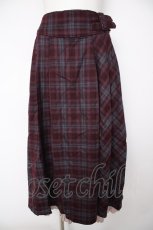 画像1: axes femme / ベルト付チェック柄ロングスカート F パープル Y-26-10-03-077-AX-SK-SZ-ZY (1)