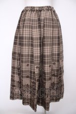 画像2: axes femme / フロッキーチェックスカート M 茶 Y-26-10-03-078-AX-SK-SZ-ZY (2)