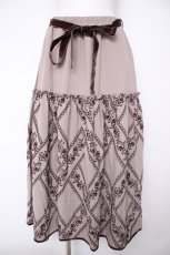 画像1: axes femme / フロッキープリントロングスカート M 茶 Y-26-10-03-080-AX-SK-SZ-ZY (1)