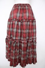 画像2: axes femme POETIQUE / チェック柄ティアードスカート M ワイン Y-26-10-03-084-AX-SK-SZ-ZY (2)