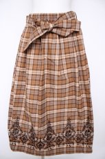 画像1: axes femme / フロッキープリントスカート F キャメル Y-26-10-03-086-AX-SK-SZ-ZY (1)