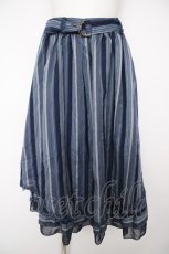 画像1: axes femme / マルチストライプイレヘムスカート M 紺 Y-26-10-03-091-AX-SK-SZ-ZY (1)