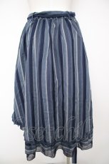 画像2: axes femme / マルチストライプイレヘムスカート M 紺 Y-26-10-03-091-AX-SK-SZ-ZY (2)