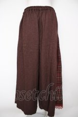 画像2: axes femme / チェック切替ワイドパンツ L ブラウン Y-26-10-03-095-AX-PA-IG-ZY (2)