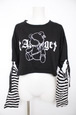 画像1: Amilige / くぎベアクロップドトップス  黒 Y-26-10-03-018-PU-TO-SZ-ZY (1)