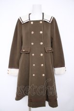 画像1: Amavel / ワッペンブローチ付セーラーロングコート F カーキ Y-26-10-03-033-CA-CO-SZ-ZY (1)