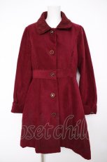 画像1: axes femme / 裾刺繍ファーティペ付きコート  ワイン Y-26-10-03-037-AX-CO-SZ-ZY (1)