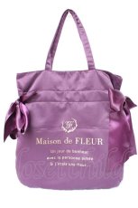画像1: Maison de FLEUR / ダブルリボントートバッグ F パープル Y-26-10-04-032-LO-BG-SZ-ZY (1)