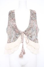 画像1: axes femme / 裾フリルタッセルベスト M ベージュ Y-26-10-04-047-AX-TO-SZ-ZY (1)
