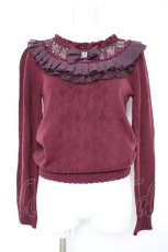 画像1: axes femme POETIQUE / シフォンフリルニット  ワイン Y-26-10-04-050-AX-TO-SZ-ZY (1)