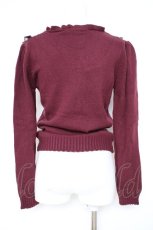 画像2: axes femme POETIQUE / シフォンフリルニット  ワイン Y-26-10-04-050-AX-TO-SZ-ZY (2)