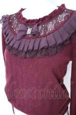画像3: axes femme POETIQUE / シフォンフリルニット  ワイン Y-26-10-04-050-AX-TO-SZ-ZY (3)