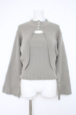 画像1: axes femme / ニットタンク×２WAYカーデ  グリーン Y-26-10-04-060-AX-TO-SZ-ZY (1)