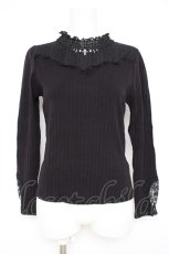画像1: axes femme / 袖モチーフレースプルオーバー M 黒 Y-26-10-04-065-AX-TO-SZ-ZY (1)