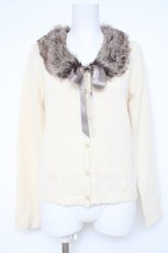 画像1: axes femme / ファーティペ付裾レースカーディガン M 生成り Y-26-10-04-067-AX-TO-SZ-ZY (1)