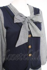 画像3: axes femme / ベスト重ね着風プルオーバー  紺×グレー Y-26-10-04-069-AX-TO-SZ-ZY (3)