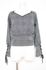 画像1: axes femme POETIQUE / チェックトップス  グレー Y-26-10-04-072-AX-TO-SZ-ZY (1)