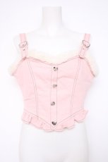 画像1: Jnorii(Bobon21) / ファーデニムビスチェ M ピンク Y-26-10-04-075-LO-TO-SZ-ZY (1)