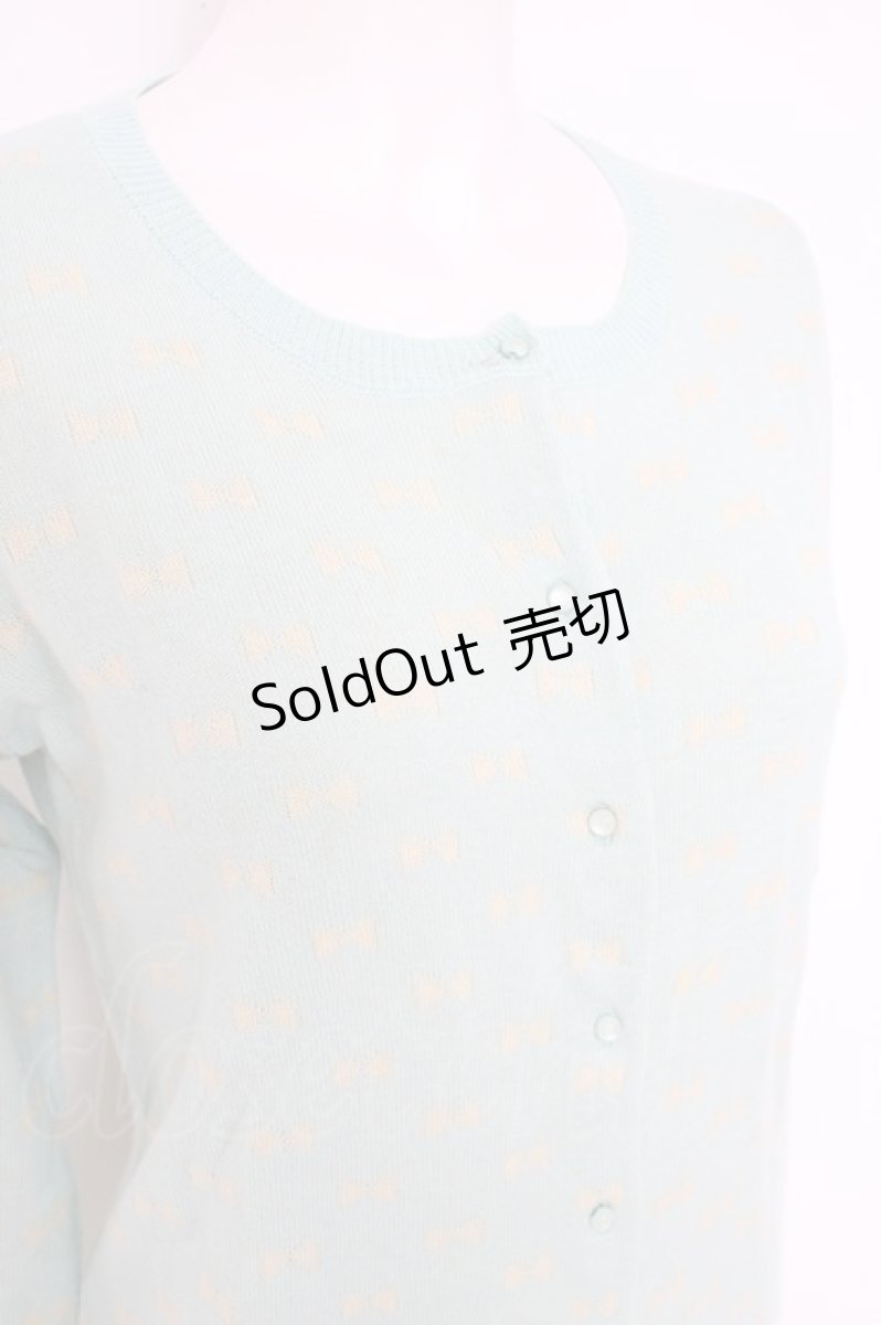 画像3: Franche Lippee / リボン柄カーディガン M サックス Y-26-10-04-081-LO-TO-SZ-ZY (3)