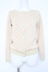 画像1: franche lippee black / 水玉&きのこカーディガン M 生成り×ピンク Y-26-10-04-082-LO-TO-SZ-ZY (1)