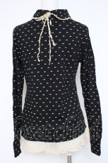 画像2: Franche Lippee / ハイネックリボンカットソー M 黒 Y-26-10-04-083-LO-TO-SZ-ZY (2)