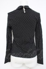 画像2: franche lippee black / ハイネックスカラップドットカットソー M 黒 Y-26-10-04-085-LO-TO-SZ-ZY (2)