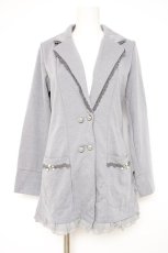 画像1: axes femme / Wボタンロングテーラーカーディガン  グレー Y-26-10-04-089-AX-TO-SZ-ZY (1)