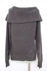 画像2: axes femme / 花刺繍ショールカラーニット  グレー Y-26-10-04-103-AX-TO-SZ-ZY (2)