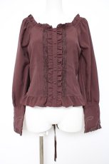 画像1: axes femme / ラフィンブラウス  茶 Y-26-10-04-106-AX-BL-SZ-ZY (1)