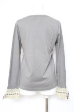 画像2: Jane Marple / コットンレース切り替えカットソー  グレー Y-26-10-04-112-JM-TO-SZ-ZY (2)