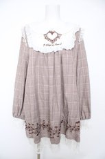 画像1: Bon24Hiz / グレンチェックドーリーワンピース  ブラウン Y-26-10-04-154-LO-OP-SZ-ZY (1)