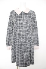 画像1: axes femme POETIQUE / 襟付きチェックワンピース  グレー Y-26-10-04-174-AX-OP-SZ-ZY (1)